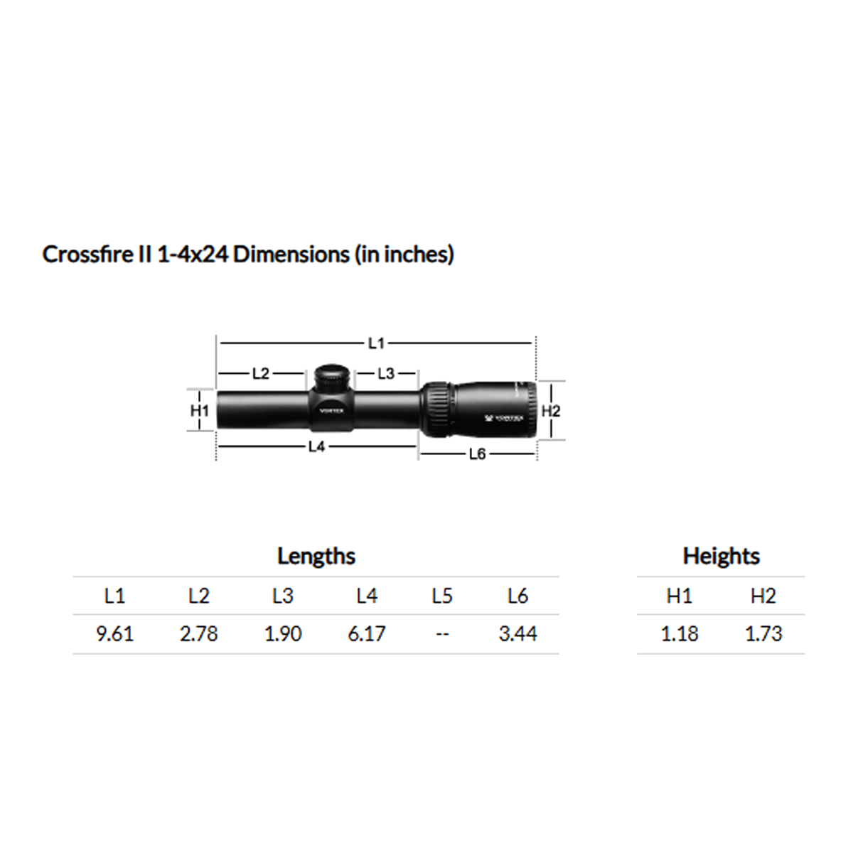 Riflescope Crossfire® II 1-4X24 Bright CF2-31037 - Vortex Optics