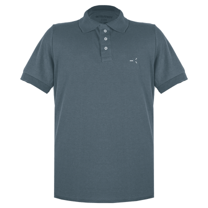 POLO TÁCTICO CON ESCUDO BORDADO - GRIS