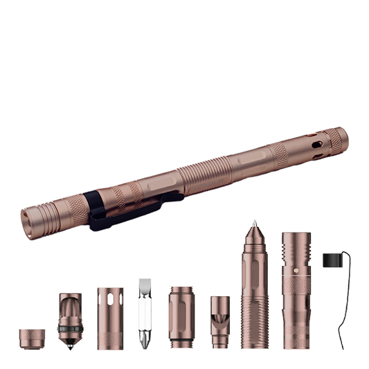 Caneta Tática GM-016R com Lanterna 100 Lúmens e Ponta Quebra Vidro -  Eagle Tactical