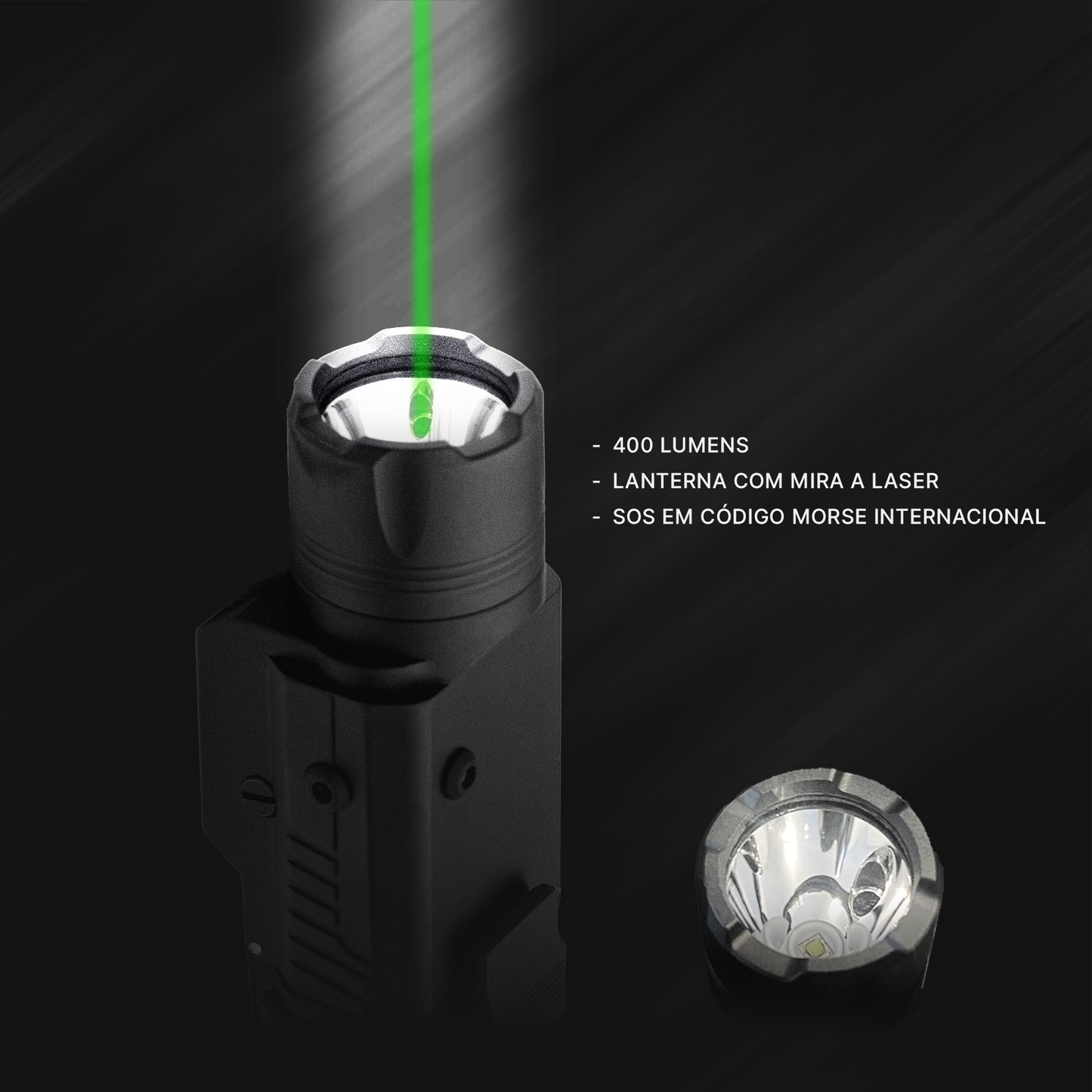 Lanterna Eagle Tactical | 400 Lumens com Laser - Ft-9901